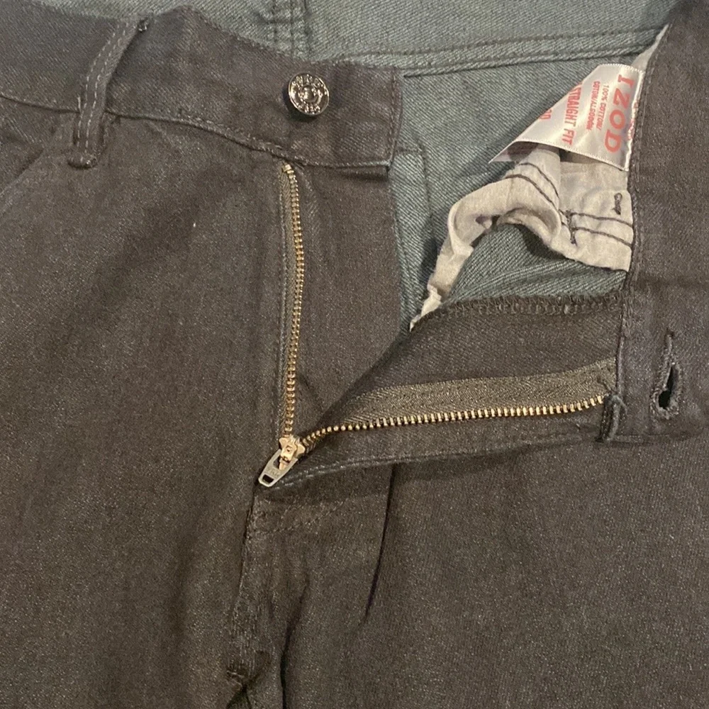 Izod SZ 34 x 30 Black Slim Straight Fit Denim Jeans New D23 - Picture 9 of 14